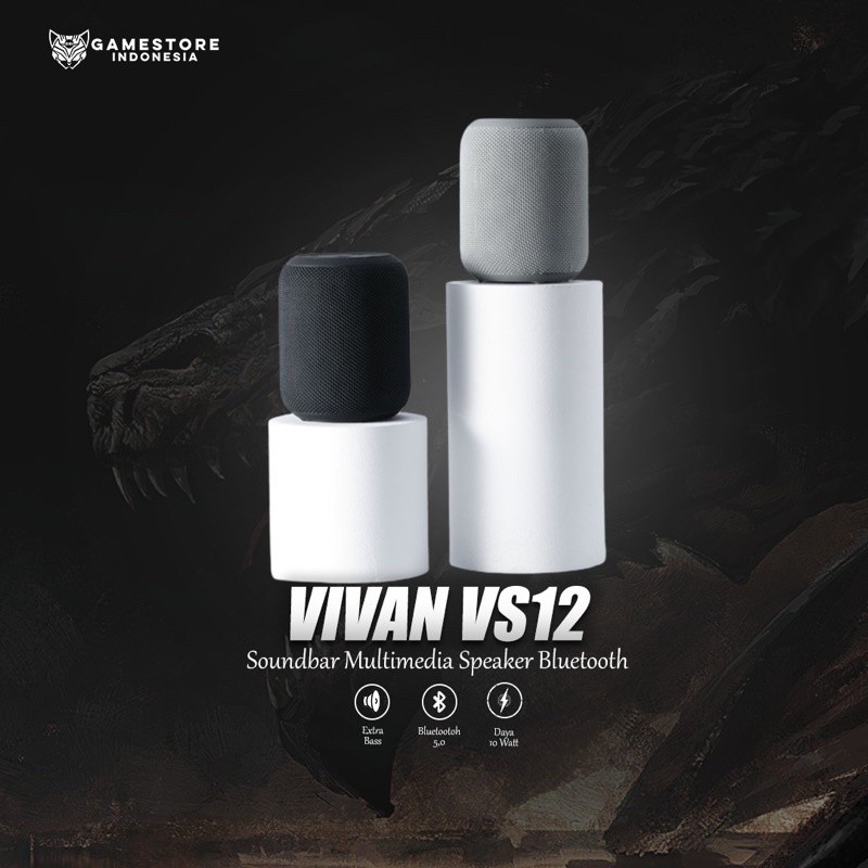 SPEAKER BLUETOOTH VIVAN VS12 WATERPROOF SURROUND SOUND 360° VIVAN VS 12