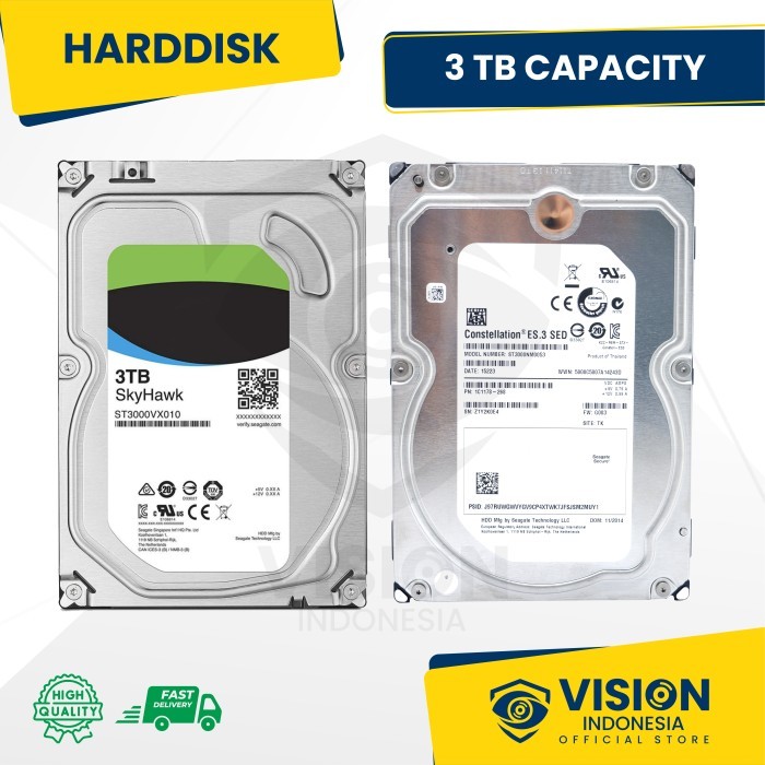 HARDDISK HDD 500GB / 1TB / 2TB / 3TB Garansi 1thn Rusak Ganti Baru - 500GB