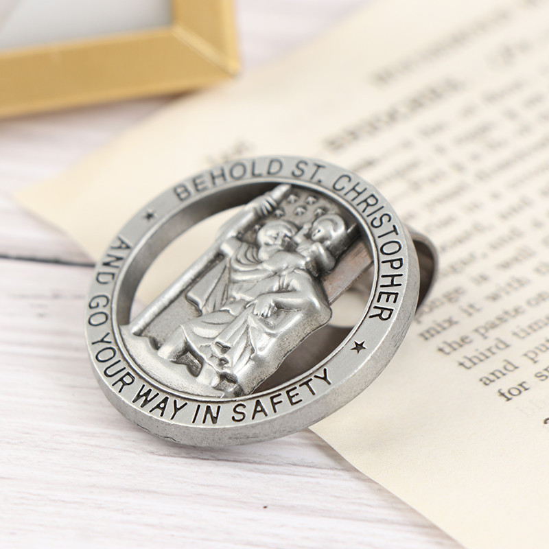 St Christopher Medal Car Saint Christopher Visor Clip Auto Sun Visor Accessories