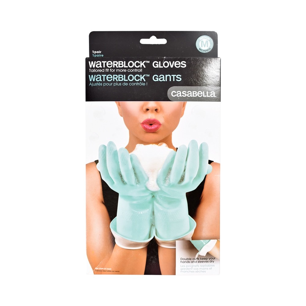 AZKO Casabella Sarung Tangan Waterblock Premium M - Hijau Rubber Cleaning Hand Gloves Cleaning Tools