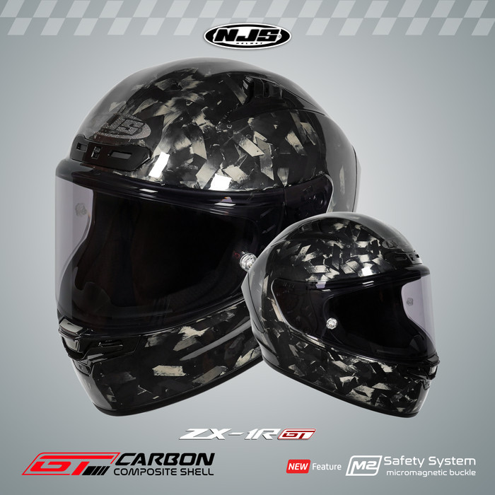 NJS ZX-1R GT Carbon Forged Gloss/Doff - Helm Full Face (FREE PINLOCK) - Helm Full Face | NJS GT | Gt