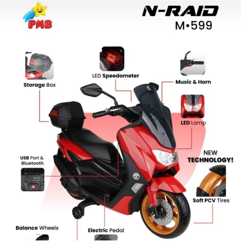 Mainan Anak Motor Aki Model Yamaha Nmax PMB M588 M599 M-588 M 588 599 RAID N-max N Max - gowes laju