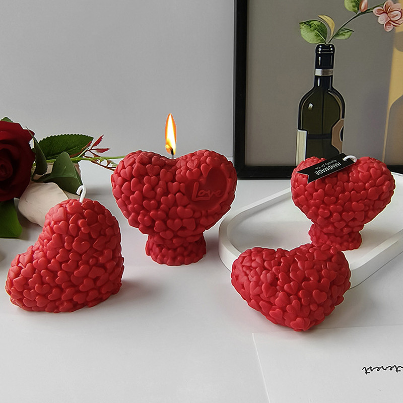

New Love Heart-shaped Rose Silicone Candle Molds 3D Love Flower Chocolate Cake Fudge Making DIY Soap Gypsum Resin Crafts Mold