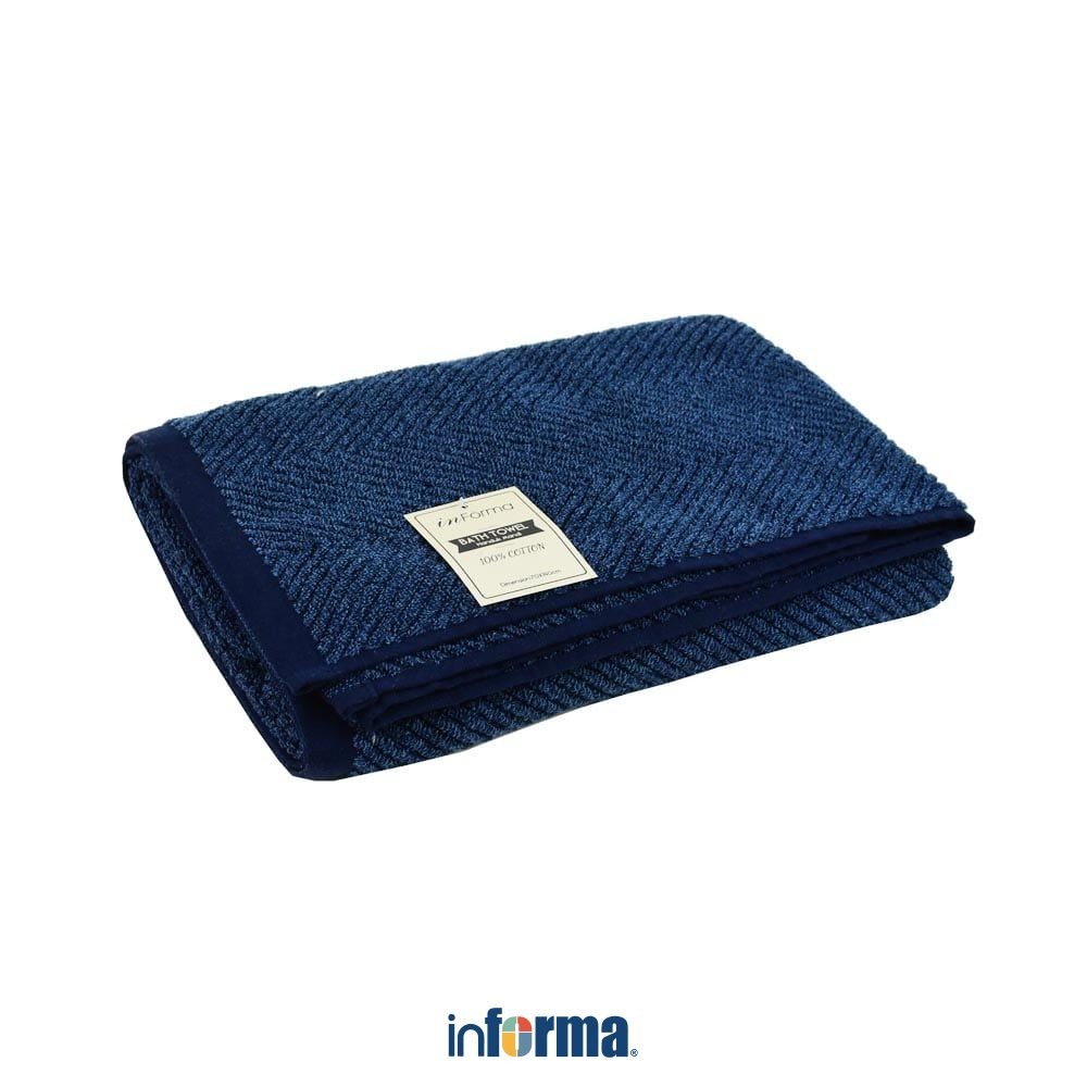 Informa 70X140 cm Finn Handuk Mandi - Biru Bath Towel Handuk Dewasa Anduk Badan Perlengkapan Mandi
