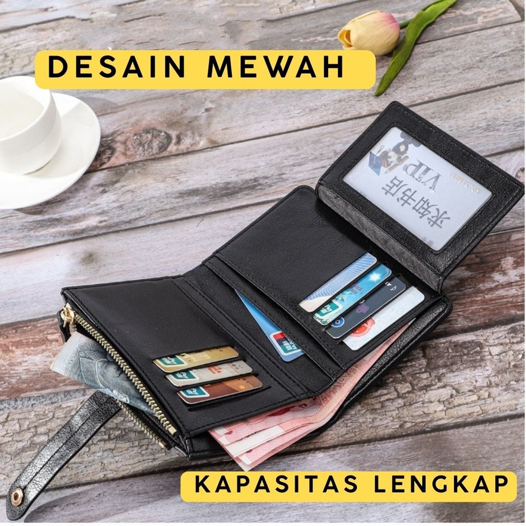 TERBARU DOMPET LIPAT WANITA KULIT KOREA KEKINIAN KECIL REMAJA CEWEK SIMPLE PREMIUM LUCU MURAH