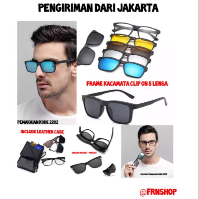 PROMOOO , , , COD Frame Kacamata Clip On, Kacamata Klip on, Kacamata Minus Clip on, Kacamata Hitam M