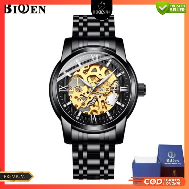 ( Original ) Jam tangan Sport BIDEN 0197-1 Automatic Strap rantai pria Original