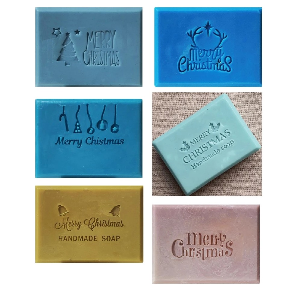 

Merry Christmas Series Handmade Soap Stamp Xmas Acrylic Soap Making Chapter Tools Custom Stamps Gifts