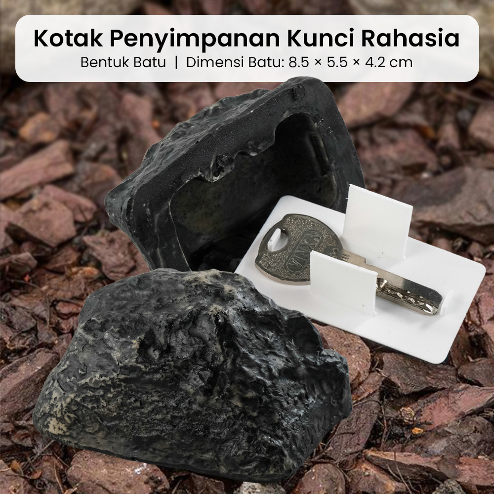 

Kotak Penyimpanan Kunci Rahasia Bentuk Batu Hidden Key Box - B0521