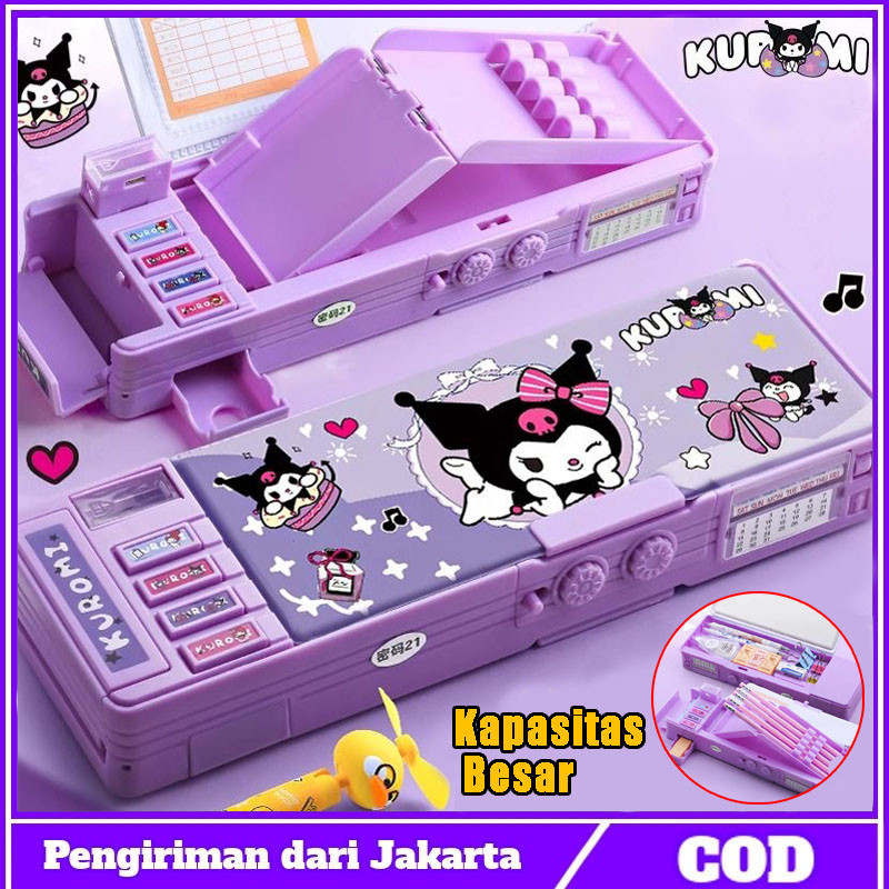 

【siap】Kotak Pencil Kuromi Alat Tulis Multifungsi Kunci Kode Kotak Pensil Passward Sanrio Dua Sisi Bernilai Tinggi Kapasitas Besar Pencil Case Alat Sekolah