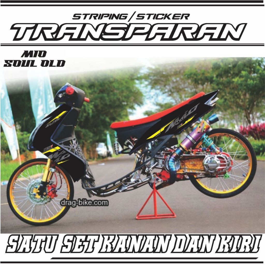 STRIPING STRIPING TRANSPARAN MIO SOUL KARBU - Striping Motor MIO SOUL KARBU Bahan Transparan TERBARU