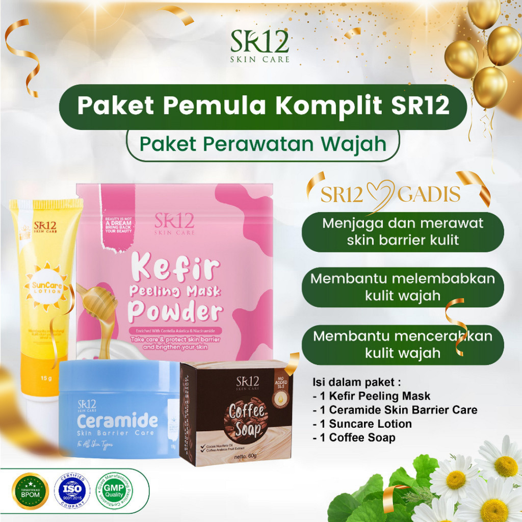 Paket Perawatan Pemula SR12 Skincare - Paket Skincare Aman & Alami - Memperbaiki Skin Barrier Kulit
