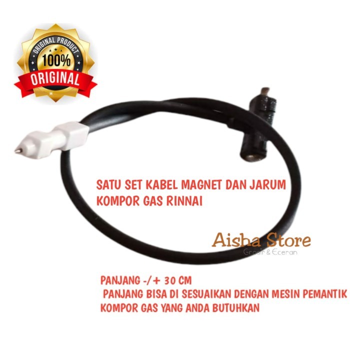 Rinnai Busi 4cm + Kabel Pematik Kompor 30cm Gas Set 1 tungku 2 tungku Hitachi