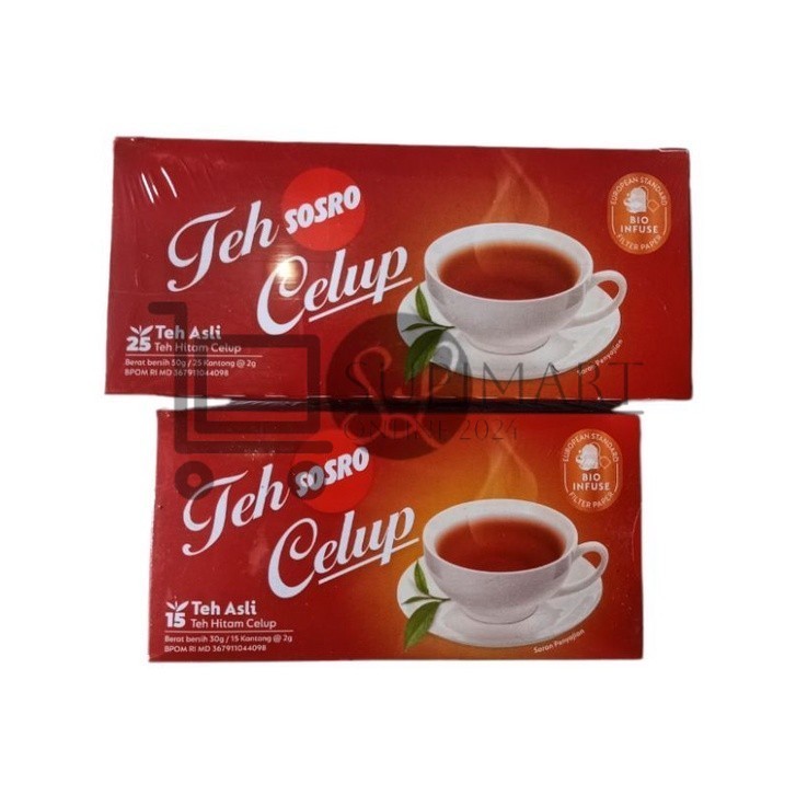 

Teh Celup Sosro Isi 25 Kantong / Teh Sosro 2gr Black Tea / Teh Sosro Celup Isi 15 Kantong