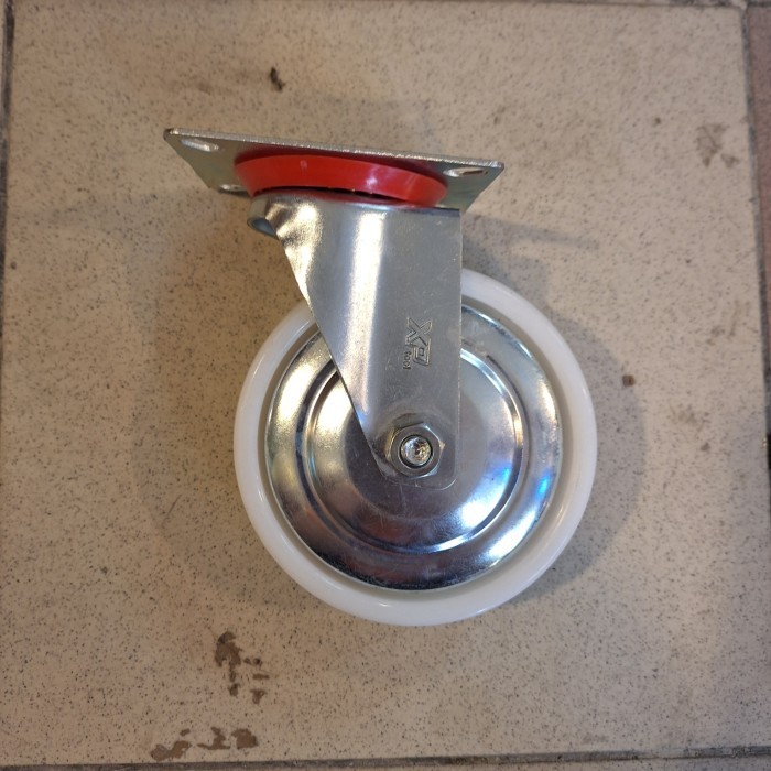 Roda Troli Nilon Putih China 4 Inch Hidup