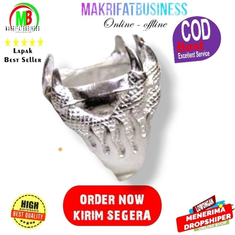 MAKRIFATBUSINESS Ring Ikat Emban Cincin ALPAKA Motif Cakar Burung