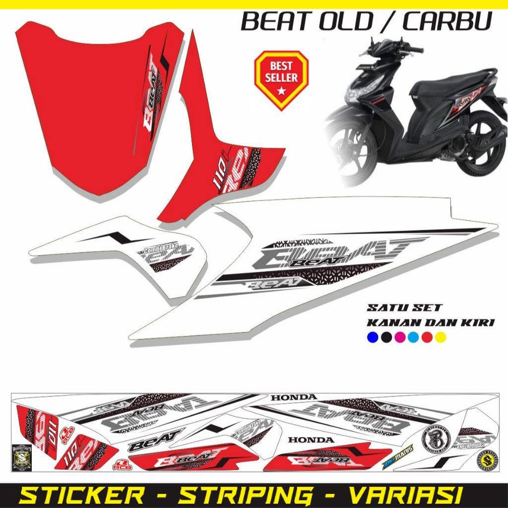 VARIASI / STRIPING STIKER MOTIF SIMPLE BEAT OLD KARBU / STICKER VARIASI BEAT LAMA / VARIASI STRIPING