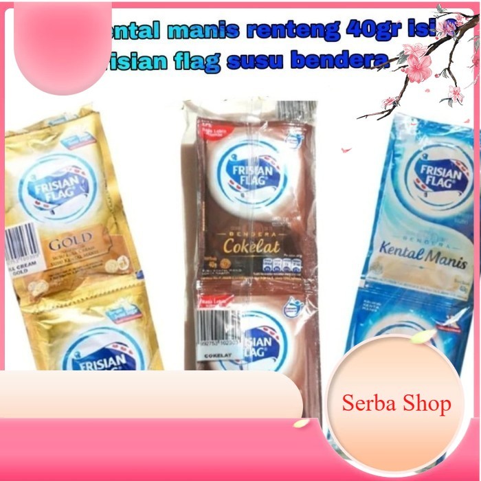 

SUSU KENTAL MANIS BENDERA FRISIAN FLAG PUTIH | COKLAT COKELAT SACHET 40 GR 1 RENCENG RENTENG ISI 6 BUNGKUS - Susu Putih .