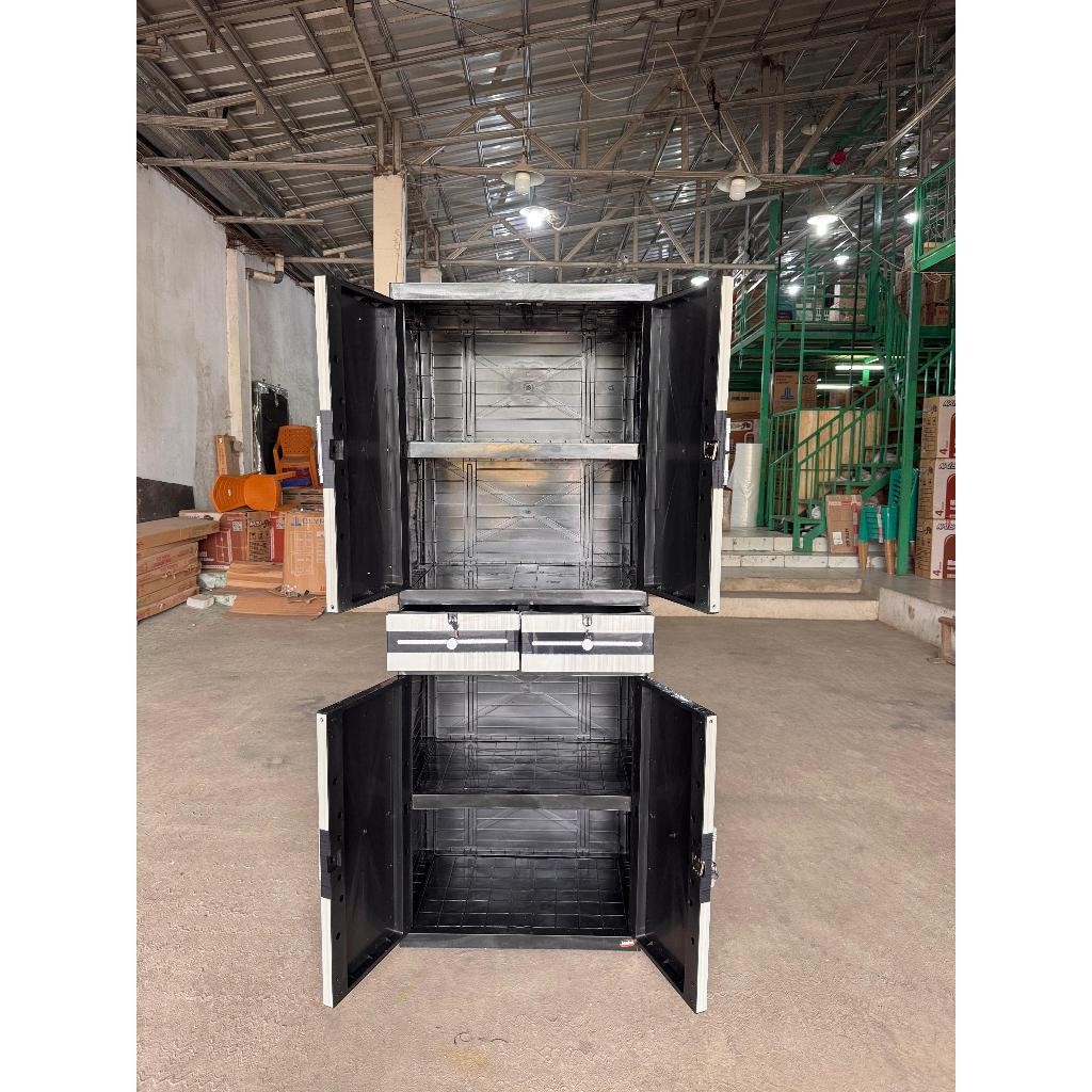 Naiba 9724 / 9704 MSC STUDIO DRAWER - Lemari Pakaian Plastik Naiba FIT Jumbo Kaca MIROR + Kunci /