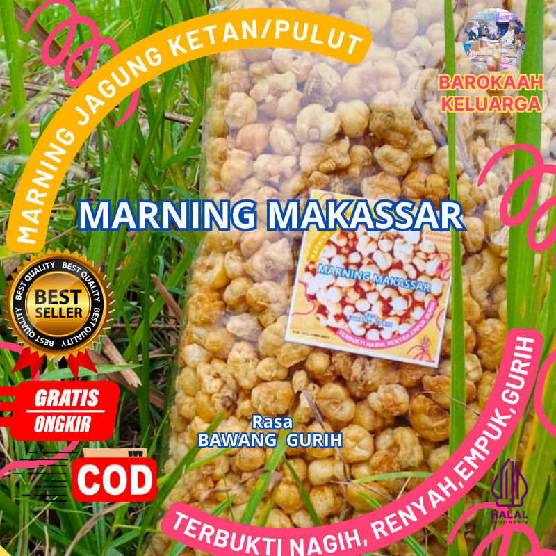 

MARNING PUTIH PALING SULTAN terbukti SUPER SUPER Duper EMPUK RENYAH jagung ketan putih Super Premium khas makassar sangat cocok buat nyantai dan suguhan tamu terbuat dari jagung putih, rasa gurih asin bawang (500gr),renyah POLLLL