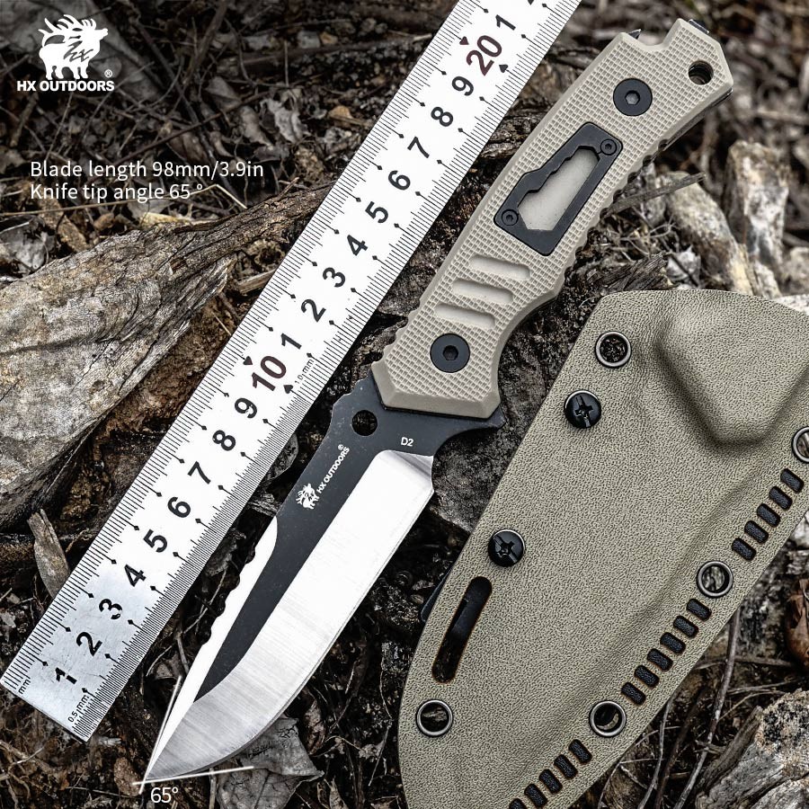 HX OUTDOORS D2 Multi Knife ,Camping Tactical Knives ,Straight Knife Rescue Tool Survival Fishing Too