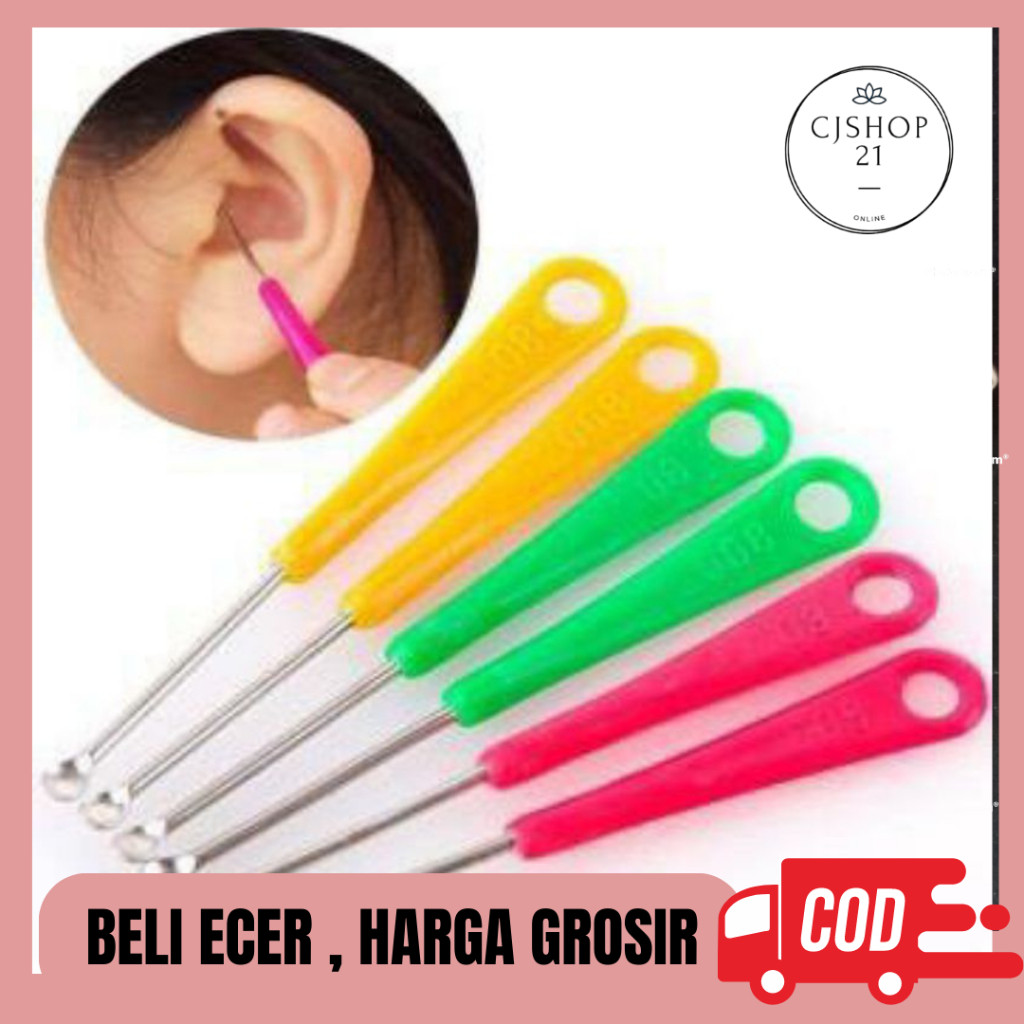 Cod ISI 5PCS COTTONBUDS BESI STAINLESS PEGANGAN / KOREK KUPING /UREK TELINGA