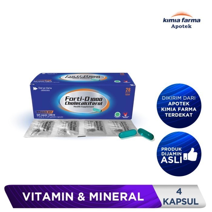 KFSALE FORTI-D 1000 STRIP 4 KAPSUL / VITAMIN D3 / KIMIA FARMA