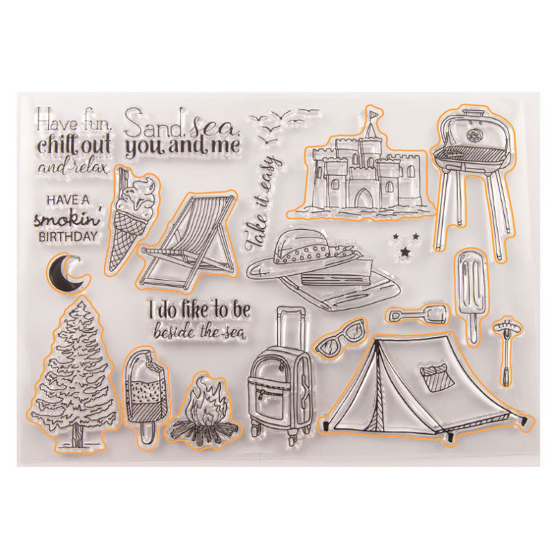 

1pc Summer Travel Transparent Clear Silicone Stamp Seal DIY Scrapbooking Rubber Stamping Coloring Embossing Diary Decor Reusable