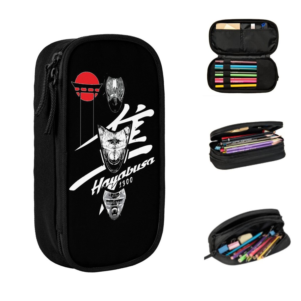 

Suzuki Hayabusa Motorcycle Logo Pencil Cases Large Storage Pen Bags Pen Box Pencil Pouch For Boys Girls Students School Office