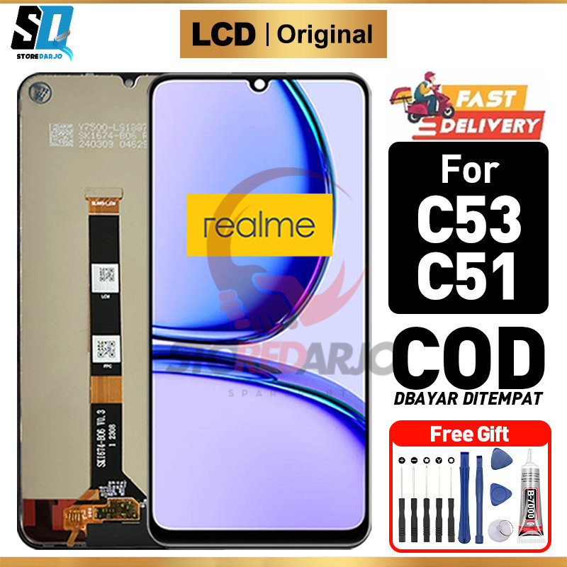 LCD Realme C53 C51 Original Touchscreen hp Fullset  Ori Compatible For Glass Touch Screen Digitizer