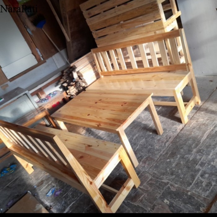 meja bangku ruang tamu kayu jati belanda SF7