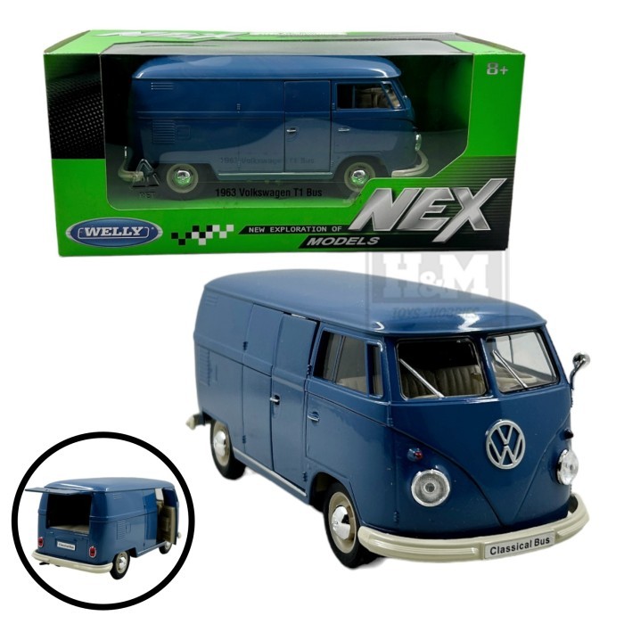 Welly NEX 1:24 1963 Volkswagen T1 Bus - Biru