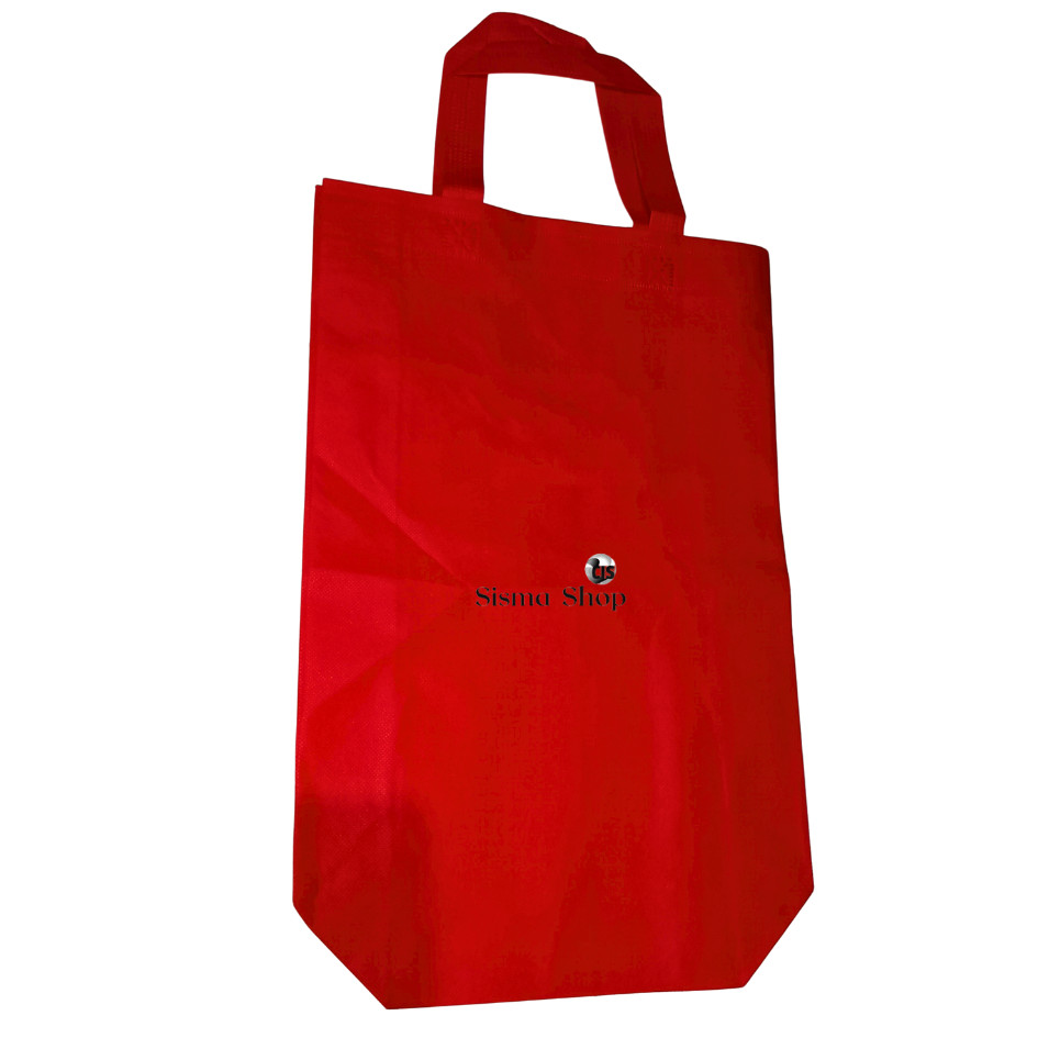 

Tas Spunbond 38 X 45 X 8 Merah / Goodie Bag 38X45X8 Warna Merah