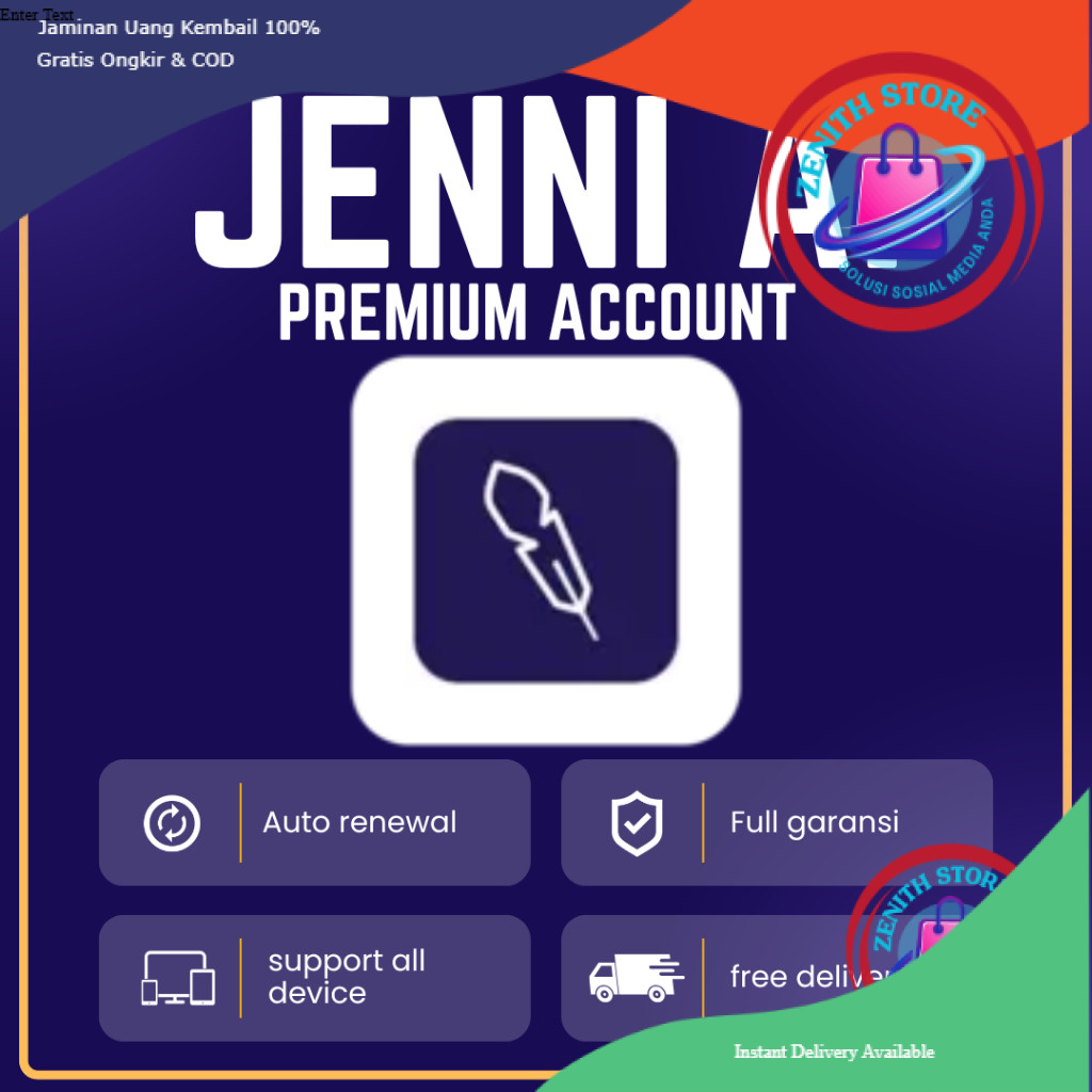 [1 Tahun] Jenni AI UNLIMITED PREMIUM | AI WRITING | Full Garansi