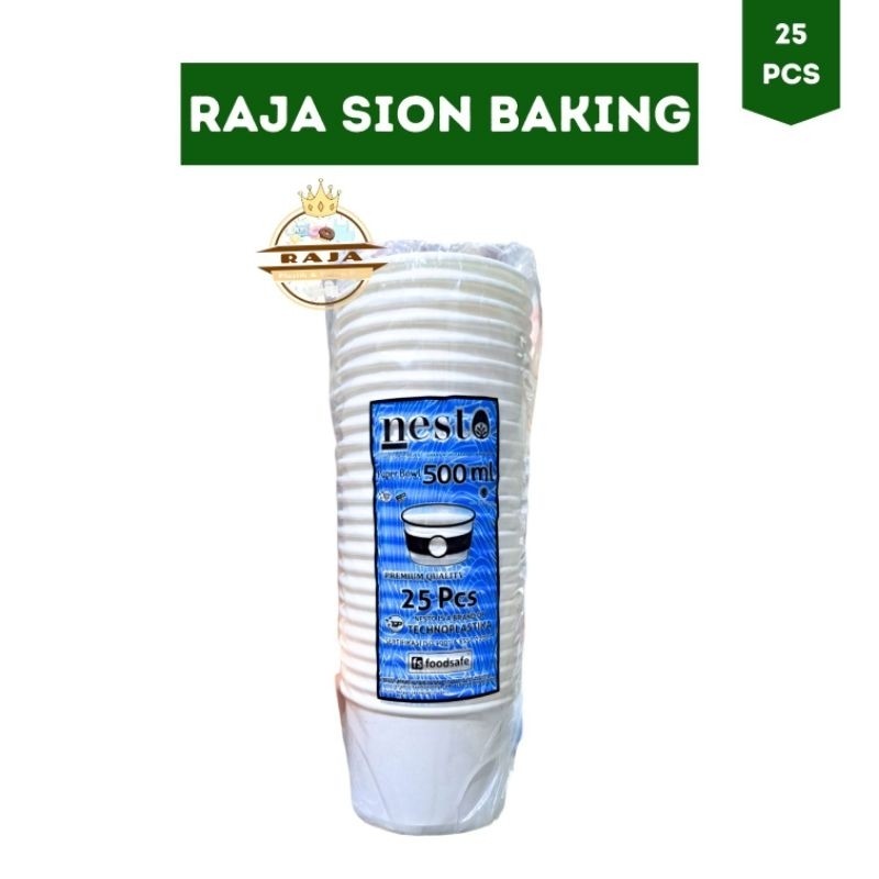 Paper Bowl / Mangkok Kertas 500ML NESTO (TANPA TUTUP)