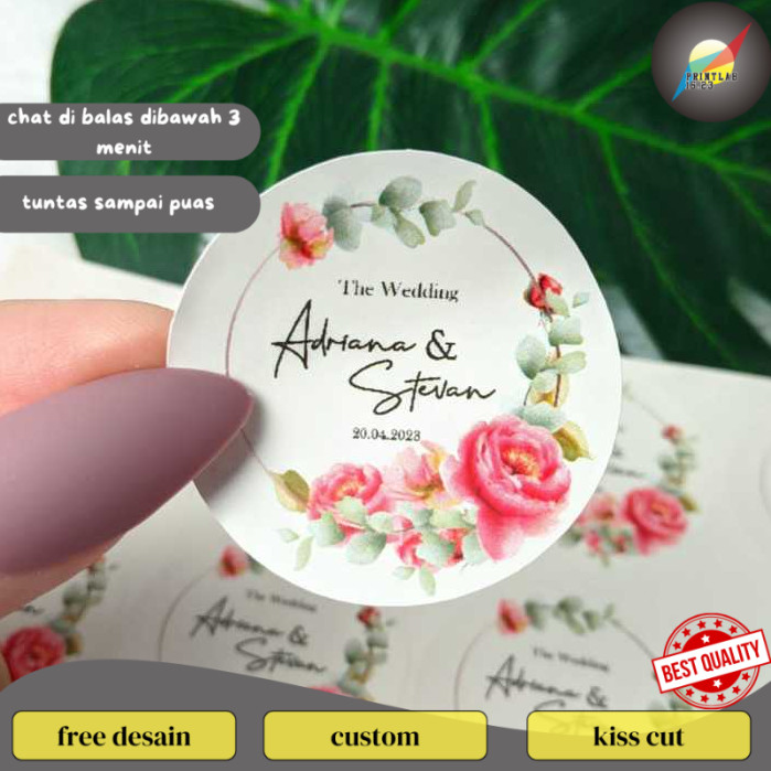 

PrintLab 2-4 Stiker Wedding Souvenir Sticker Custom Ucapan Nikah Label Murah