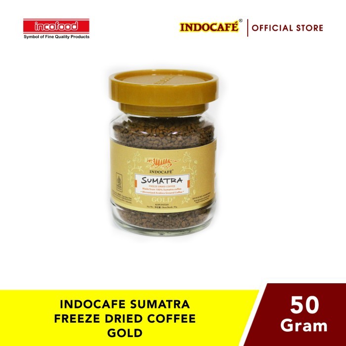 

[PROMO TERBAIK] Indocafe Sumatra Freeze Dried Coffee Gold (50g)