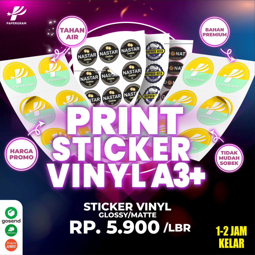 

PROMO AMBYAR Sticker Vynil A3+ Termurah | Sticker Label Kemasan | Sticker Label Jualan | Sticker Makanan | Stiker Vynil A3+ | Stiker Label | Kiss Cut / Die Cut TERMURAH
