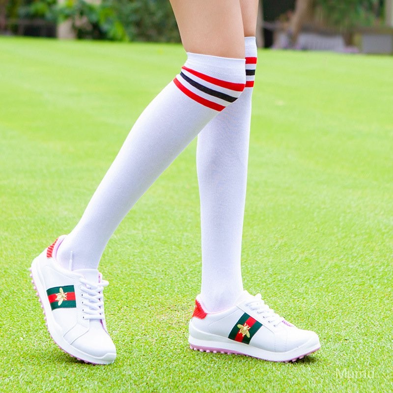 Kaus Kaki Olahraga Golf GOLF Luar Ruangan Baru Musim Panas untuk Wanita Kain Katun Combed Kaus Kaki 