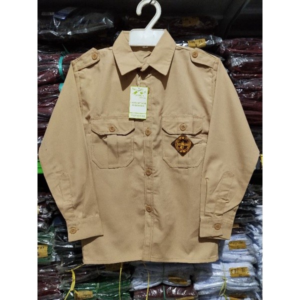 CUCI GUDANG Seragam Sekolah Baju Panjang Pramuka SD Laki-laki Kain Katun