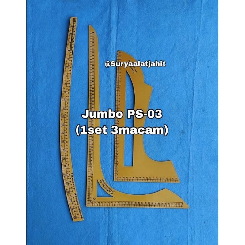 

ARDHIANTOSHOP Penggaris Jumbo PS-03 (1set@3mcm) =Rp.17.000/1set