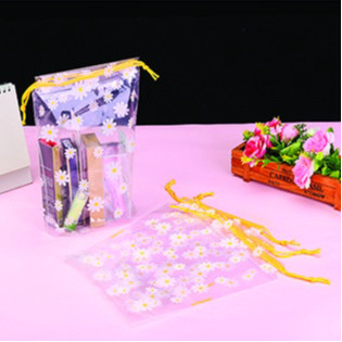 Tas Serut Transparan Travel Pouch Tas Makeup Waterproof Motif Bunga Serbaguna KS SHOP 906