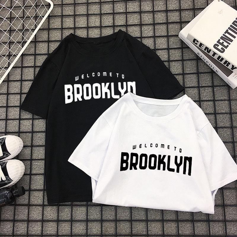 【SJK】【E-KU】Kaos bahan premium 100% 200g katun Kaos Musim Panas Wanita Gadis Atasan Cetak Huruf Area 