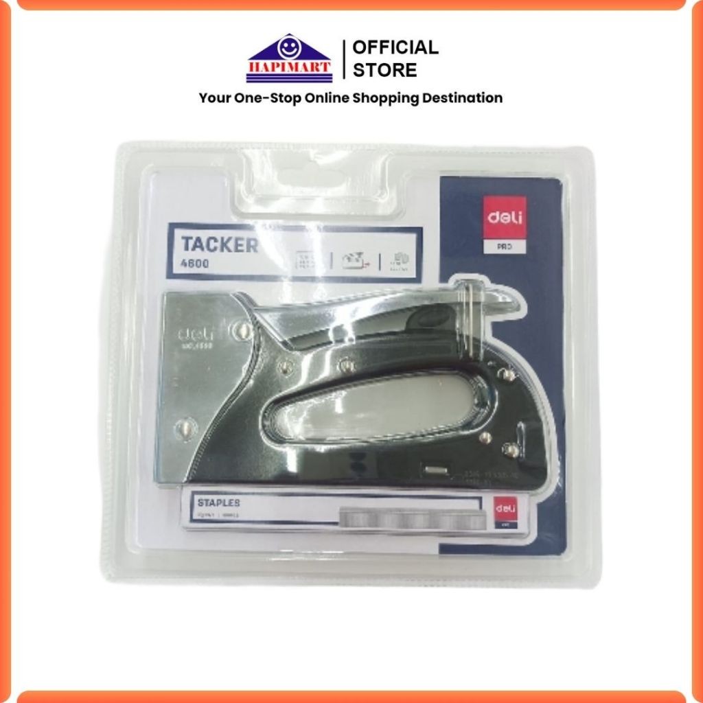 

Setreples Perlengkapan Kantor Untuk Memperbaiki Bahan Dekorasi DIY/Staple Gun Set Tack up to 10 mm thickness/Staples Metal Stapler Tembak Gun Tacker Bonus Isi 800pcs