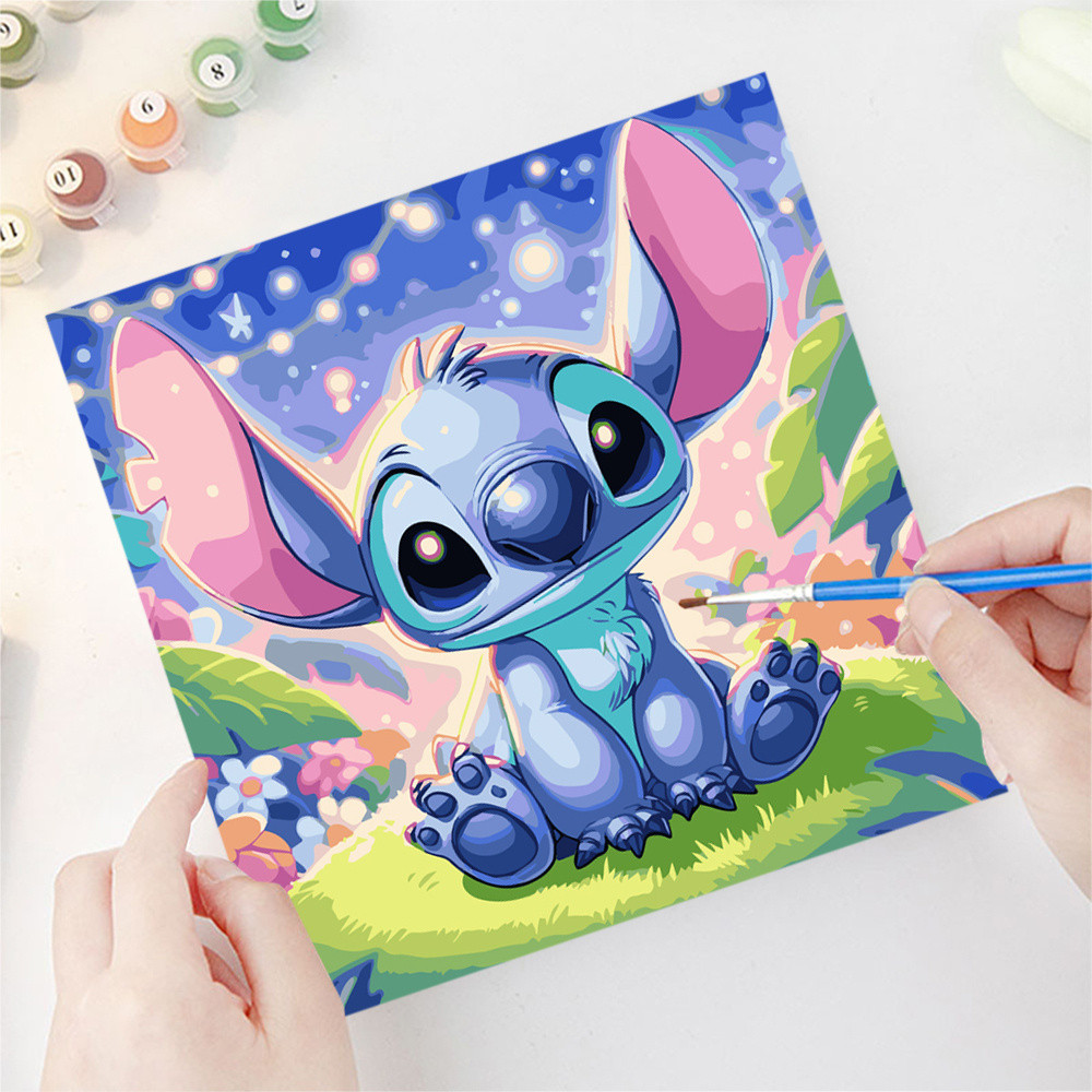 

Disney Oil Painting By Numbers Fantasy Lilo Stitch Cartoon Arts And Crafts Paint Creative Hobbies Drawing Handicraft Home Decor