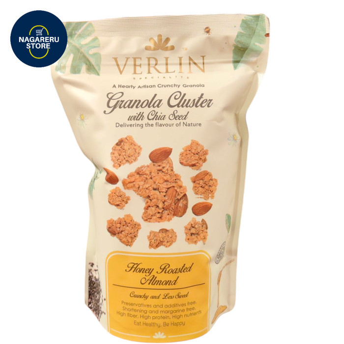 

Verlin granola cluster with chia seed honey roasted almond 150gr
