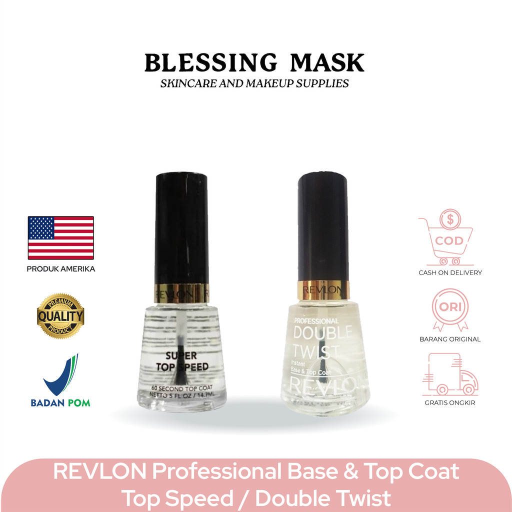 REVLON Professional Base & Top Coat Double Twist / Top Speed 15ml | Kutek Bening Cat Kuku