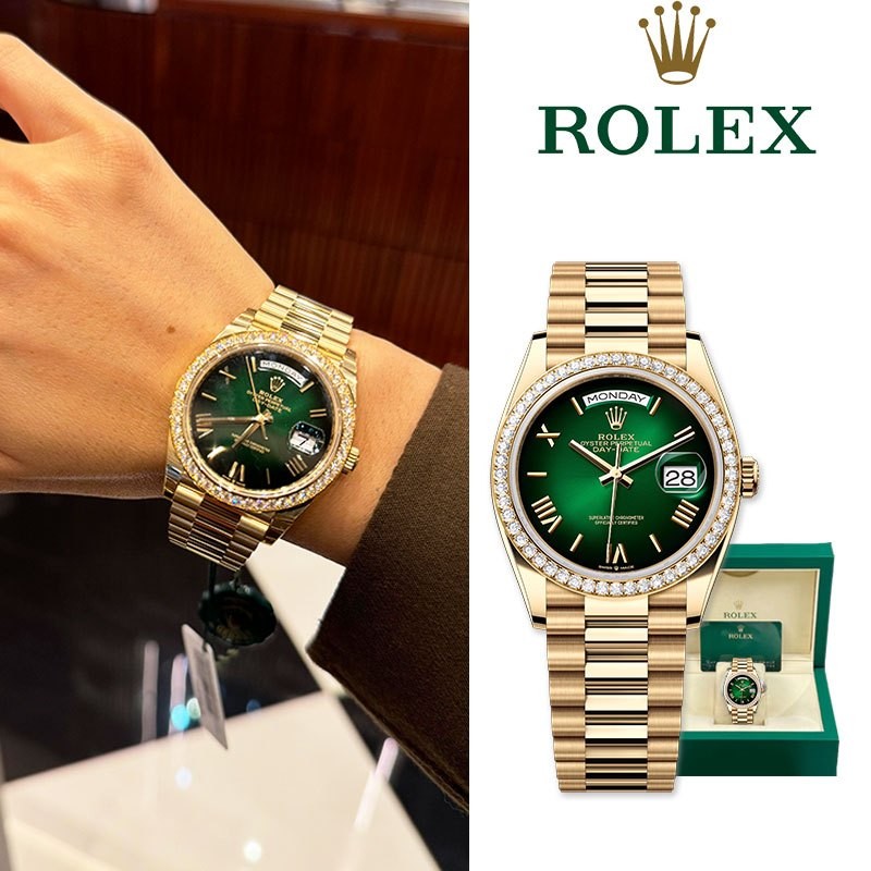 【Rolex】100% Original Rolex Watch Day-Date Series Jam Tangan Rolex Pria M128348rbr-0068 40mm Ready St