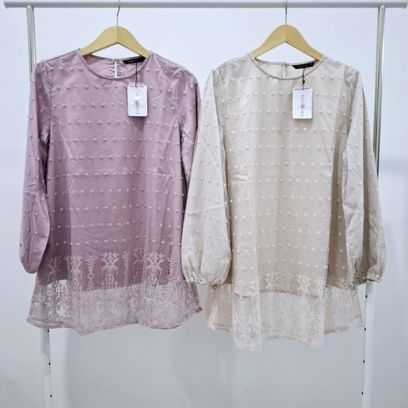Executive Tunik Lace Tille Baju Atasan Muslim Wanita Original Sale