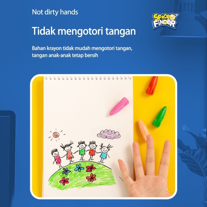 

promo -Deli Oil Pastel / Crayon Anak Bentuk Rocket Space Finder+Sticker 72109 - 36 pcs